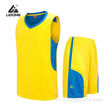 Logotipo personalizado Uniforme de baloncesto amarillo con bajo precio